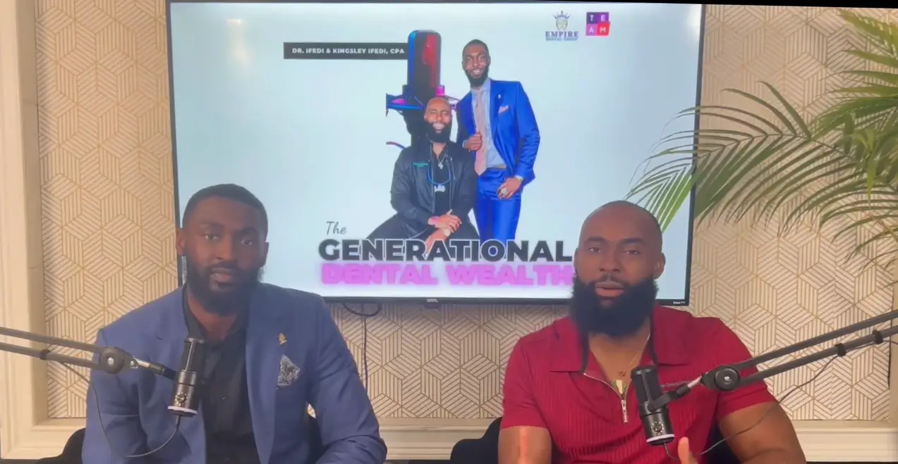 Generational Dental Wealth Podcast hosts, Dr. J Ifedi and Kingsley Ifedi, CPA